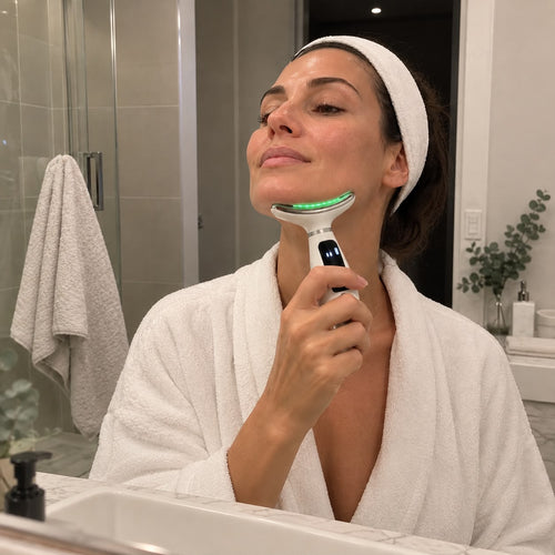 Masajeador facial Lifta en uso