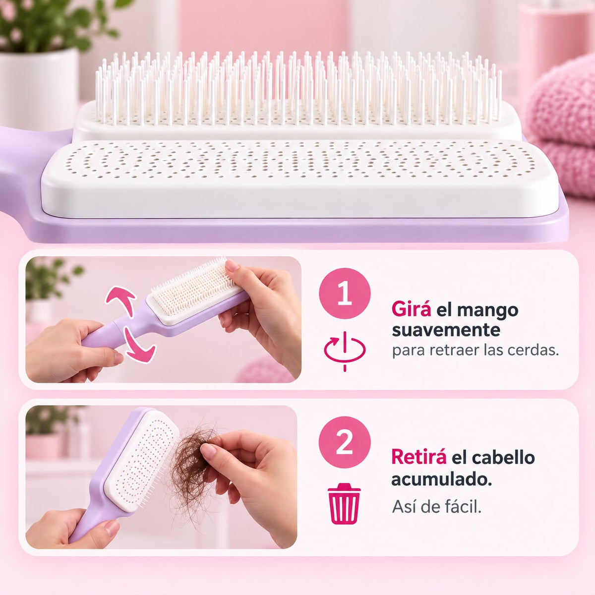 Cómo se limpia el peine PureTwist